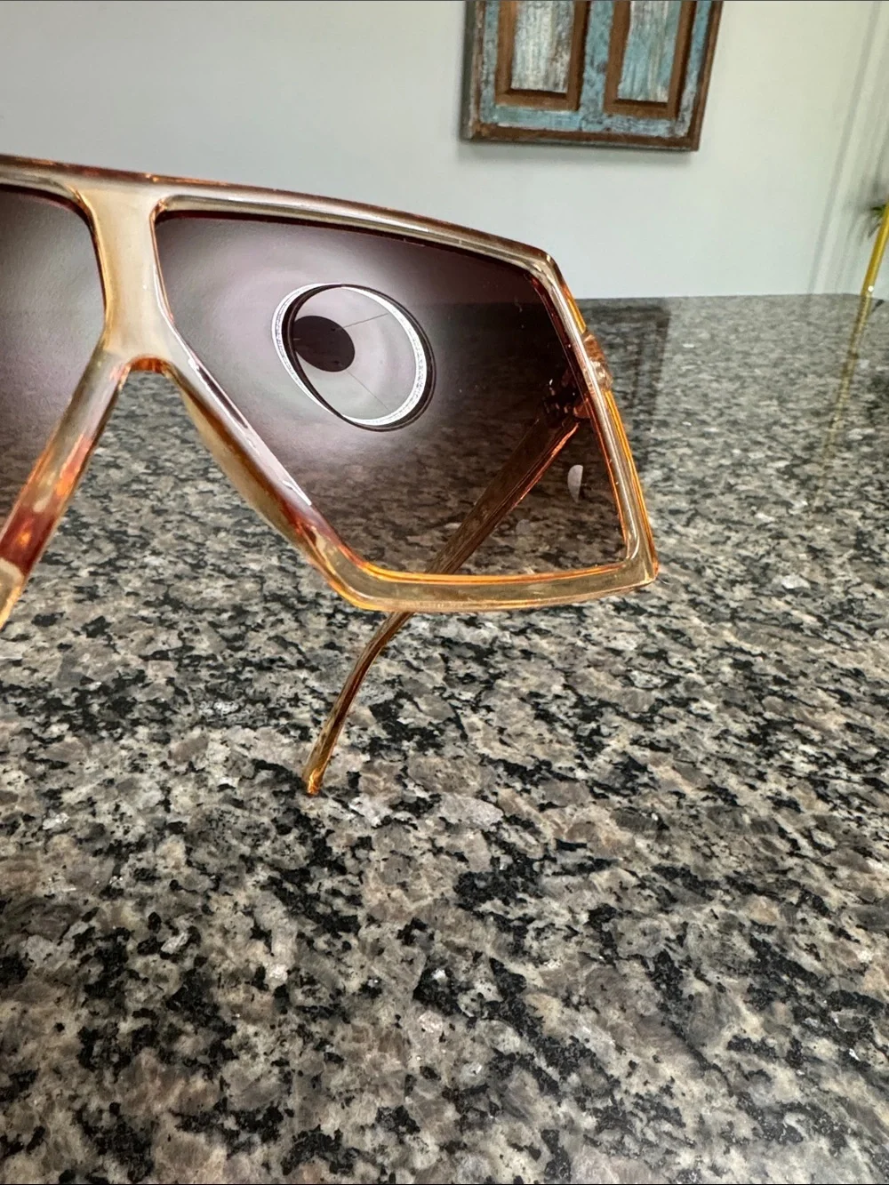 Oversized Square Gradient Sunglasses - Amber Frame, Brown Lenses